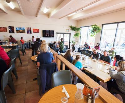 Bright and cheery lunch room